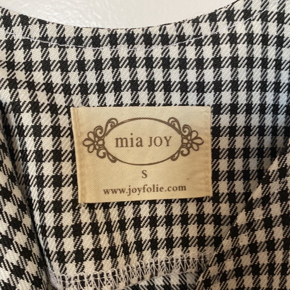 JOYFOLIE MAE SLIP DRESS IN BLACK & WHITE Check Plaid - Picture 3 of 10